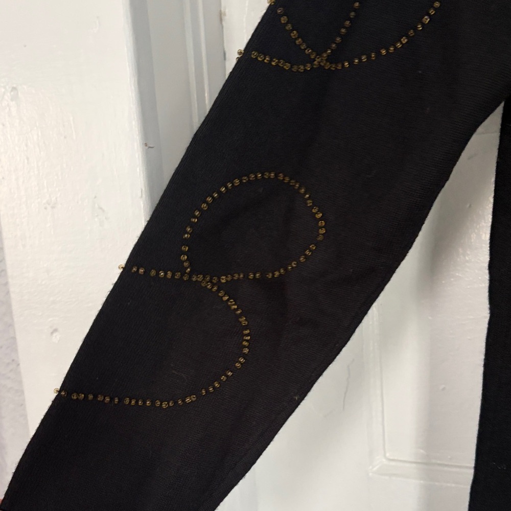 Quacker Factory Black Cardigan with Dog Embroidery - Picture 10 of 11